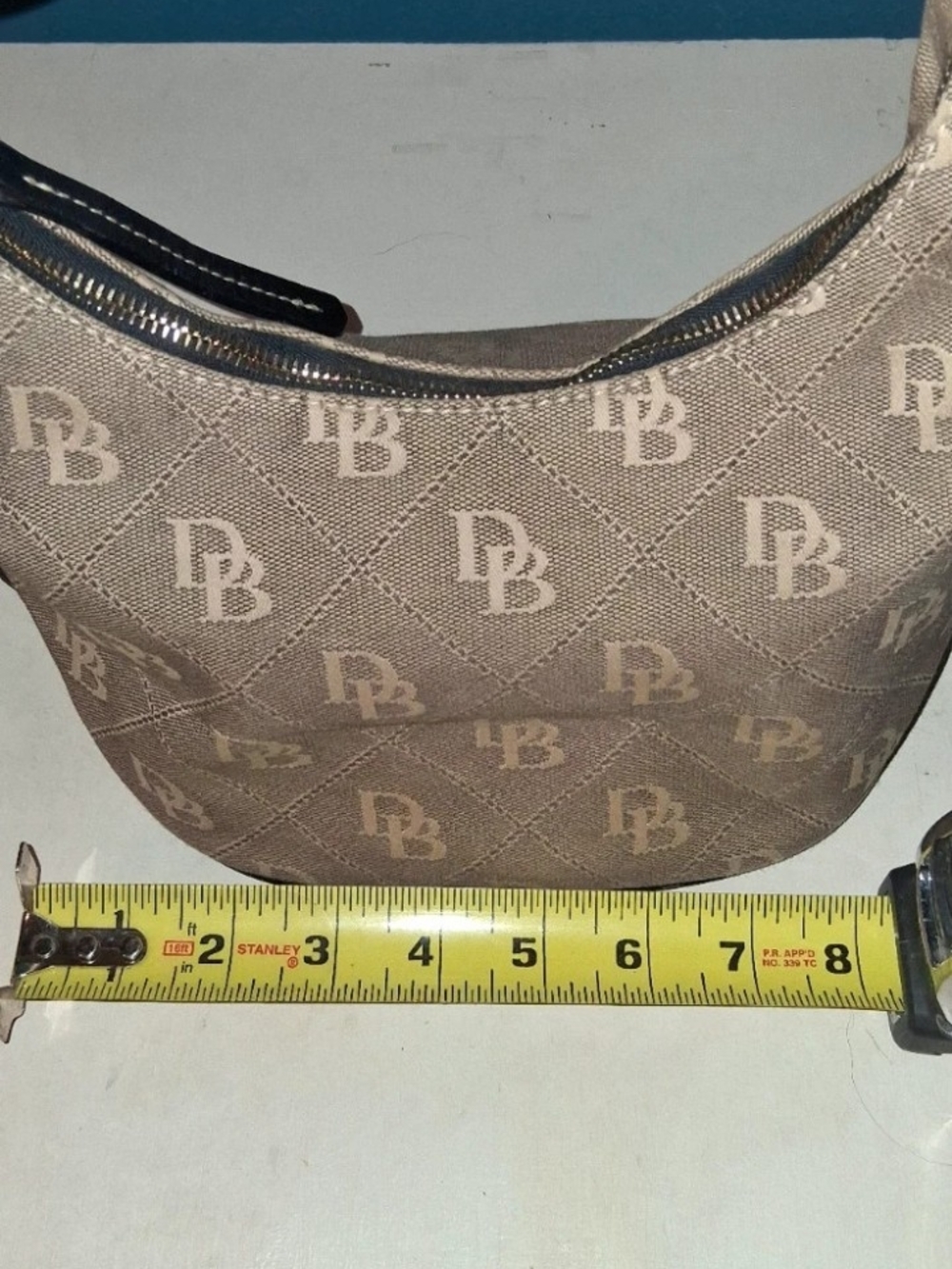 Dooney & Bourke Tan Logo Jacquard Shoulder Bag